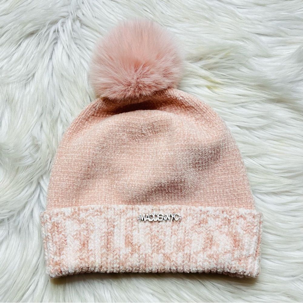 Steve Madden Pink Kids Pom-Pom Beanie